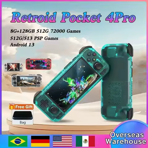 Retroid Pocket 4 Pro Handheld Video Game Console 4.7" 8G128GB WIFI6.0 RP4 Android 13 512g Console PS