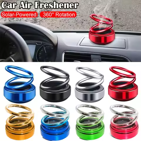 Car Air Freshener Solar Aromatherapy Diffuser Dual Ring Auto Ornament Eco-Friendly 360° Auto Rotatio