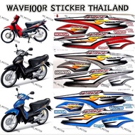 WAVE 100R BODY COVER STICKER STRIPE COVER SET THAILAND 🇹🇭 WAVE 100S (2) BLUE BLACK RED WAVE100R WAVE