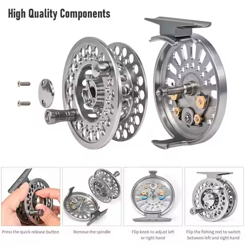 Fly Fishing Reel Aluminum Alloy Fly Fishing Reel Fly Reel Spinnings Reels Fishing 1/2 3/4 5/6 7/8 WT