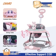 Baby Walker for boy and girl Foldable push walker with toy and music Andador walker for 6-24 month