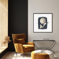 星夜 • 追月白兔 - 可愛兔子手繪感插畫掛畫/兒童房擺設/送禮