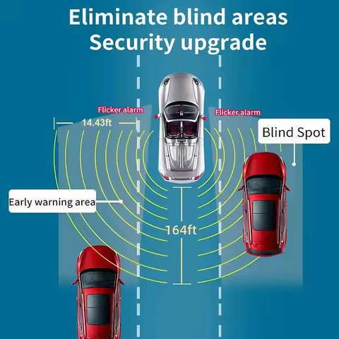 50m Car BSD Blind Spot Detection System 77Ghz Millimeter Wave Radar Horizontal 164ft Vertical 14.43f