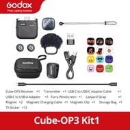 Godox ไมโครโฟนสายคล้องคอ OP3 Cube-OP3สำหรับ DJI Osmo Pocket 3ไม่มีเสียงรบกวน10ชั่วโมงแบตเตอรี่ไร้สาย