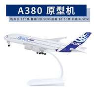 Aircraft Prototype A380 Airbus with Landing Gear and Lights Realistic Airplane Model for Collection