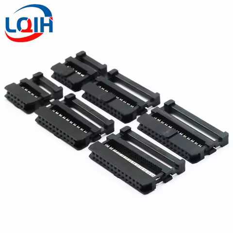 10Pcs FC 6P/8/10/12/14/16/18/20/24/26/30/34/40/50/60 Pin 2.0mm Pitch Female IDC Socket Connector Rib