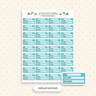 Cut Off Reminder Sticker, Credit Card Reminder, Due Date Stickers, Planner Journal Stickers | IS039