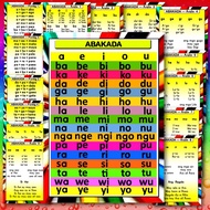 Fast send Reading chart abakada educational chart laminated  unang hakbang sa pagbasa set 5pages