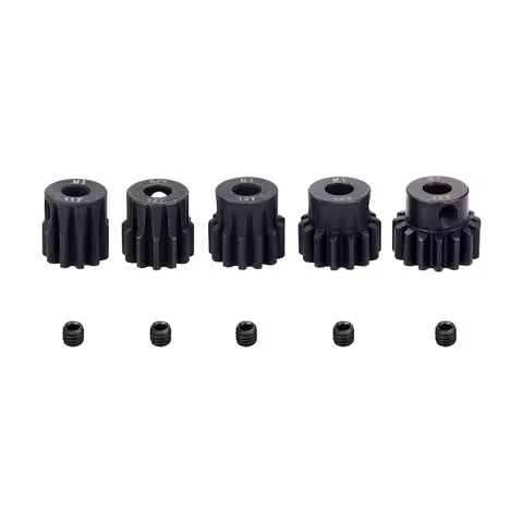RC Motor Gear SURPASS HOBBY 5Pcs M1 5mm 11T 12T 13T 14T 15T Metal Pinion Motor Gear Set for 1/8 RC C
