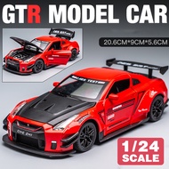 LEO 1:24 & 1:32 Nissan GTR R35 Skyline Ares โมเดลรถของเล่นสำหรับเด็กผู้ชายของเล่นเด็กของขวัญสำหรับเด