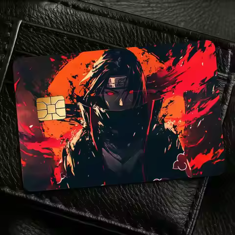 Anime U-Uchiha I-Itachi Credit Skin Cover Card Stickers 4PCS Film Bus Pass Front Decoration Bank Deb