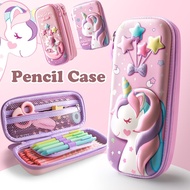 3D Cute Unicorn Pencil Case for Girls Waterproof Large Capacity Color Pen Case School Supplies