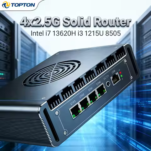 Metal Firewall Router Mini PC, Intel i7 13620H/i5 1235U/i3 1215U/8505, 4x2.5G LAN i226-V, pfSense/OP