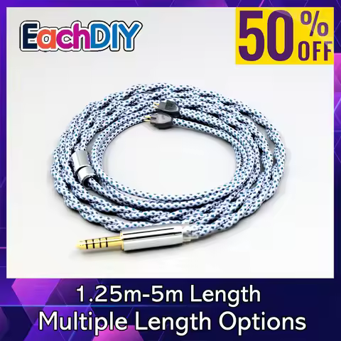 99% Pure Silver Mix Graphene OCC Shielding Earphone Cable For HiFiMan RE2000 Topology Diaphragm Dyna