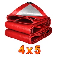 ผ้าใบ PE สีแดง กันน้ำ100% UV วัสดุ PE กันแดดทนฝน ผ้าใบกันฝน รังดุมโลหะ ผ้าหนา ทนทานต่อการฉีกขาด เทปซ