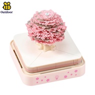 3D Desk Calendar Creative 3D Art Calendar with Light Cherry Tree Shaped Calendar Memo Pad Battery Po