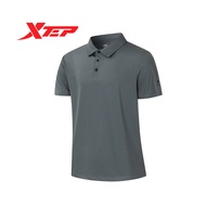 Xtep Men's Polo Shirt Breathable Solid Color Outdoor Sports Short Sleeves