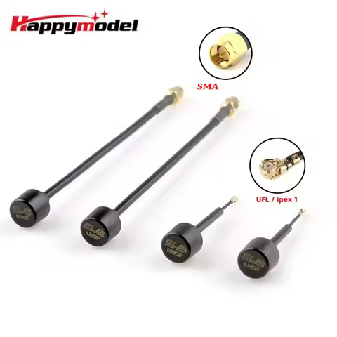 HappyModel 5.8GHz 2.5db Lollipop Omni Antenna 150mm SMA 60mm UFL RHCP LHCP 5500-6000MHz for RC FPV R