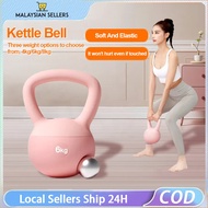 Set Kettlebell Lembut Latihan Gim Latihan Premium Salutan PVC 4kg/6kg/8kg Dumbbell Angkat Berat Kece