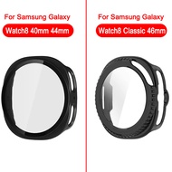 2 in1 เคส+ฟิลม์กระจกในตัว For Samsung Galaxy Watch 8 44mm 40mm เคสกระจกกันรอย Watch 8 Classic 46mm เ