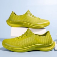 防滑防水雨鞋男裝軟底廚房鞋運動鞋短筒膠鞋- 黃色【標準碼數】 36