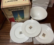 ARC arcopal FRANCE全白碗盤餐具組