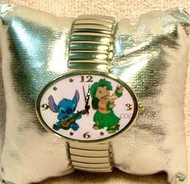 【【星際寶貝STITCH史迪奇】】金屬伸縮式錶帶．橢圓形錶面石英錶﹧手錶．附盒．迪士尼㊣版