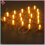 2024 Hari Raya Candle Lights 3 Meters 20 LED EU plug / Battery Power Deepavali Decoration String Lights