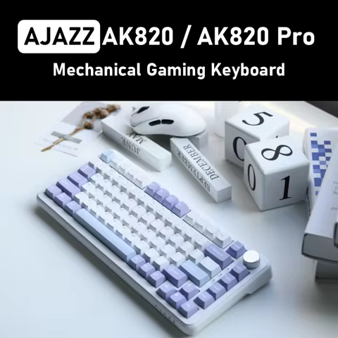 Ajazz AK820/AK820Pro Gaming Mechanical Keyboard Bluetooth 5.1/Wireless/C-Wired Customized Keyboard w