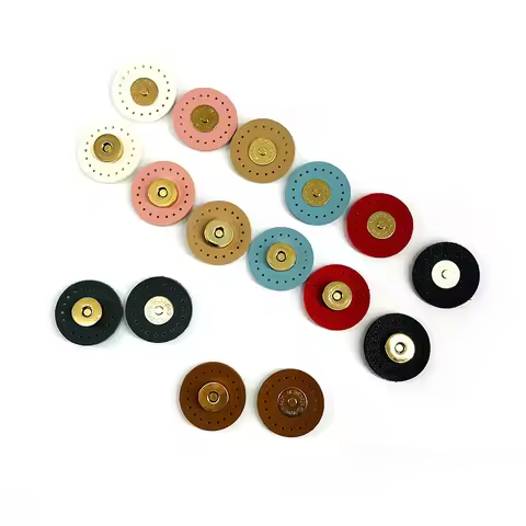 3cm Circle Sew-on Bag Wallet Magnetic Buckle Leather Bag Snap Buttons Handmade DIY Patchwork Lock Ac