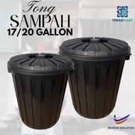 17/20 Gallon Tong Sampah 64/76 Liter Tong Air 64L/76L Plastic Garbage Dustbin with cover Baldi Water