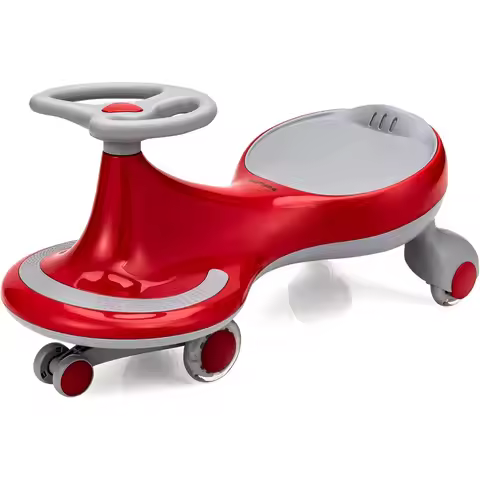 Wiggle Car for Kids, Swing Car with LED Flashing Wheels, No Batteries, Gears or Pedals, Uses Twist, 