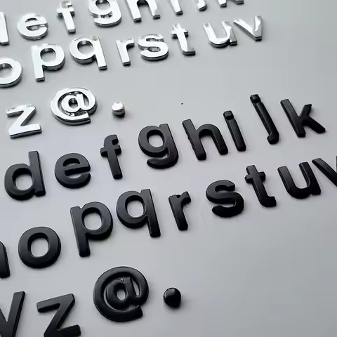 Lowercase Font Letters Alphabet @ Dot DIY Metal Car Emblem Adverting Website Email Address Nameplate