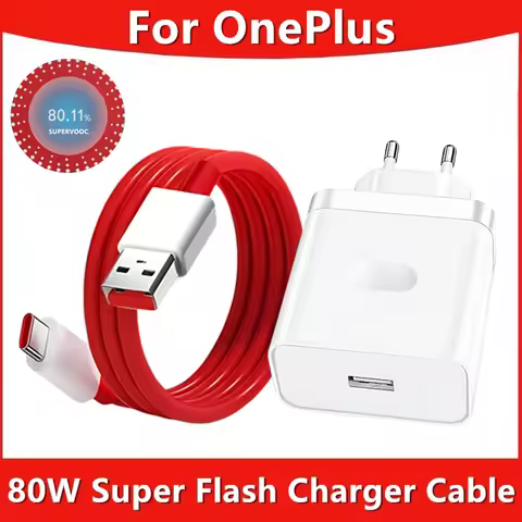 80W SuperVOOC Fast USB Charger For OnePlus 9 10 Pro 11 12 13 Nord CE 3 4 Lite 5 N300 OPPO Reno 12 Re