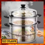 ♗✟Stainless Steel 3 Layer Steamer Cooking pots Cooking Pan Kitchen Pot Siomai Steamer Siopao Steamer