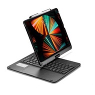 全城熱賣 - 適用於iPad Pro 12.9寸 2022/2021/2020/2018 平板電腦藍牙觸摸鍵盤帶背光可360度旋轉（黑色）