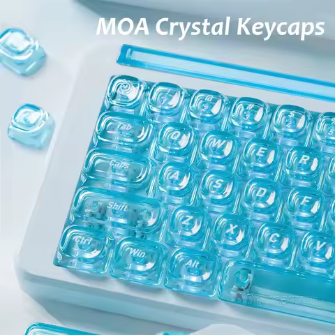 MAIMOOO MOA Crystal Keycaps 130pcs Mint Hard Candy Mint Blue Orange PC Ice Jelly Pudding Aula Ajazz 