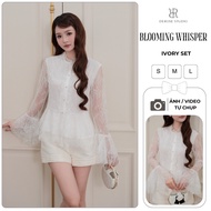 [NEW COLLECTION] Derose Studio – Ivory Top with Ivory Shorts, modern elegant style