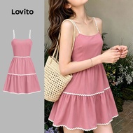 Lovito Elegant Dress Ruffle Neck Ruffle Hem Spring/summer Yellow Dress for Women L199ED633 Lovito Ga