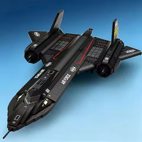 SR-71 Blackbird Reconnaissance Aircraft Building Blocks Air Force Plane Model Bricks Collection Disp