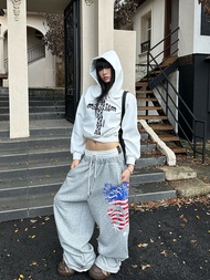 เสื้อสเวตเตอร์ฮู้ดพิมพ์ลายครอสที่ดีไซน์ด้วยสไตล์อเมริกัน CGGA สำหรับผู้ชายและผู้หญิง ฤดูใบไม้ผลิและฤ