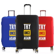Luggage Cover Suitcase Protective "Try Once Again" Phrase Trolley Case Thicker Elastic Dust cover 18