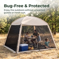 6-8 Person Screen Tent for Camping & Outdoor Gatherings - Sun & Mosquito Protection