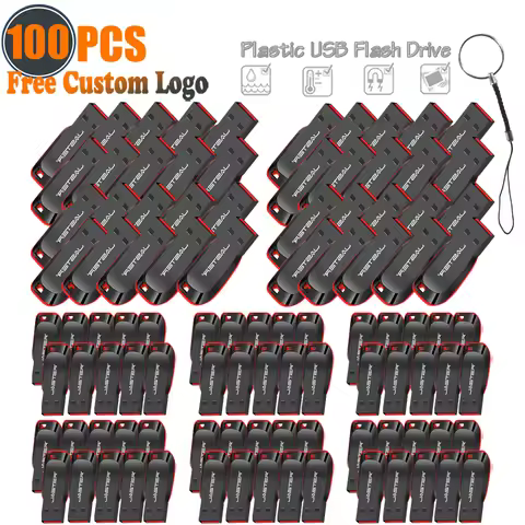 100pcs/lot 100% Original USB Flash Drive 128GB 64GB 32GB 16GB Mini Pen Drive 8GB Plastic PenDrive Su