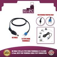 MICRO PC DC MALE 12V to U-TYPE FORK TERMINALS 22-16 AWG 0.7mm, BEST FOR TERMINAL CABLE TEST CONNECTO