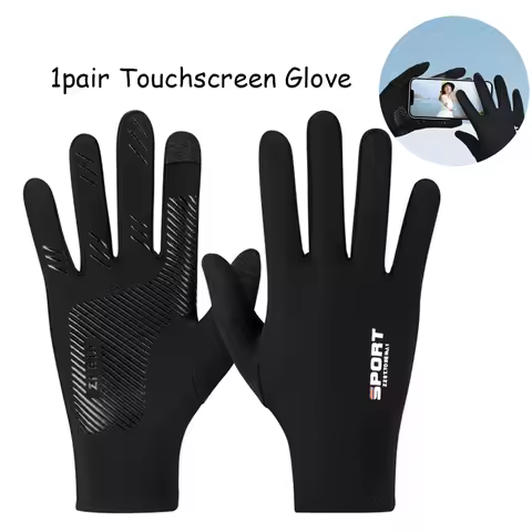 Anti-slip Gloves Men Ice Silk Sun Proction Driving Glove Fishing Gloves Breathable Full Finger Glove