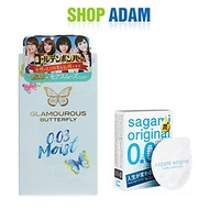 Bao Cao Su Cao Cấp Siêu Mỏng Ôm Khít Jex Glamourous Butterfly 0.03 Moist (H10) + Bcs Siêu Mỏng Nhiều