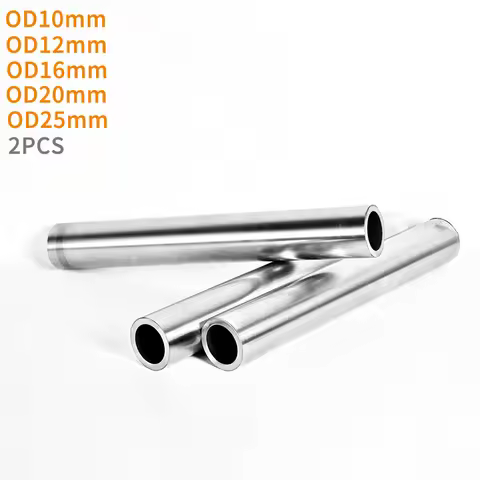 2PC OD10mm 12mm 16mm 20mm 25mm Hollow Linear Shaft Cylinder Optical 200 300 500 mm Long Harden Chrom