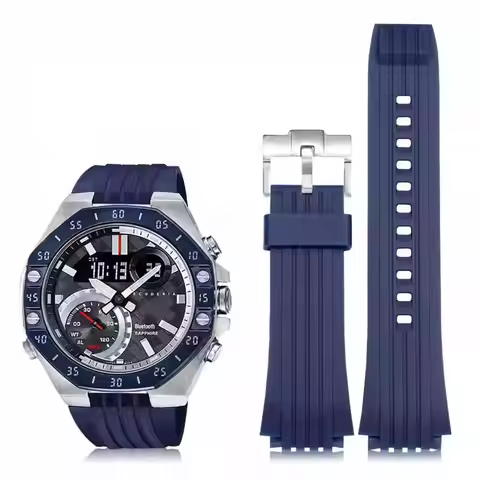 ECB-10 Silicone Watch band For Casio Edifice Series ECB-10YP ECB-10AT ECB-950 Men's Strap Waterproof