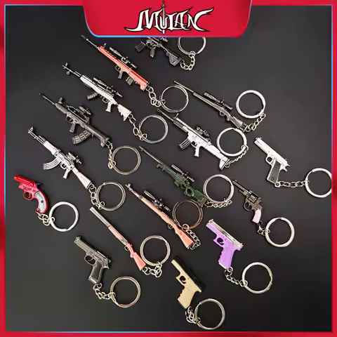 Chicken Dinner Game Guns Keychian Alloy Model P90 /S686 / DP-28 /P18C / M416 / UMP45 / AWM / R45 / M